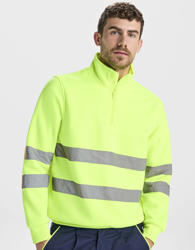 Bluza Polzamkiem Ze Ściągaczem Ostrzegawcza Hi-Vis RY9314 - Red 60 & Fluor Yellow 221