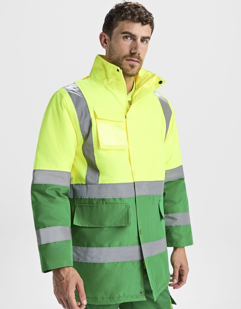 Kurtka Robocza Odblaskowa Pikowana Wodoodporna RY9320 - Red 60 & Fluor Yellow 221
