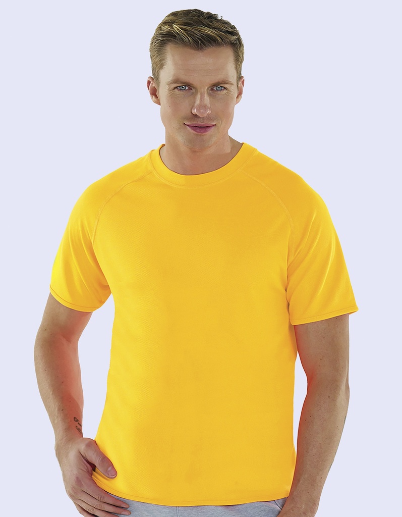 T-shirt Meski Raglanowy Odprowadzajacy Wilgoc SW300 - Fluorescent Fuchsia