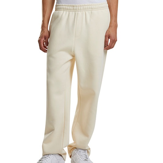 Spodnie Dresowe Luzny Kroj Bawelniane Poliestrowe BY288 - White Sand
