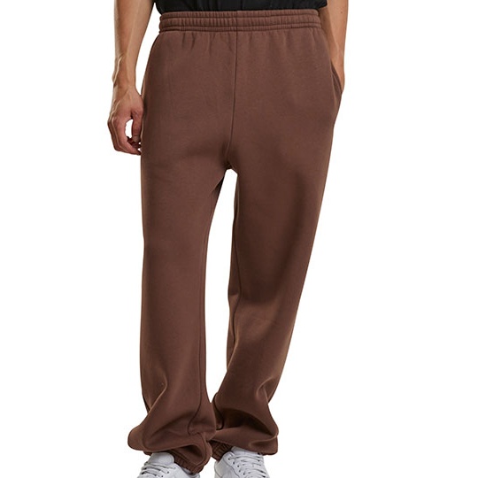 Spodnie Dresowe Luźne Bawełniano Poliestrowe BY286 - Chocolate Brown