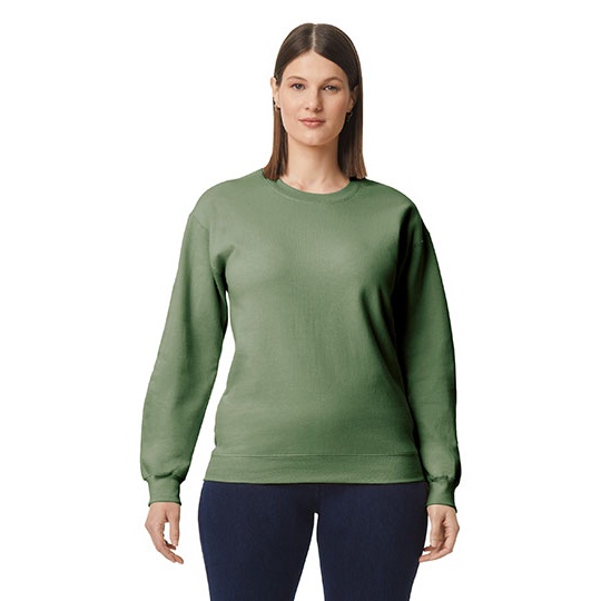 Bluza Klasyczna Unisex Bawelniana Szczotkowana GSF000 - Military Green