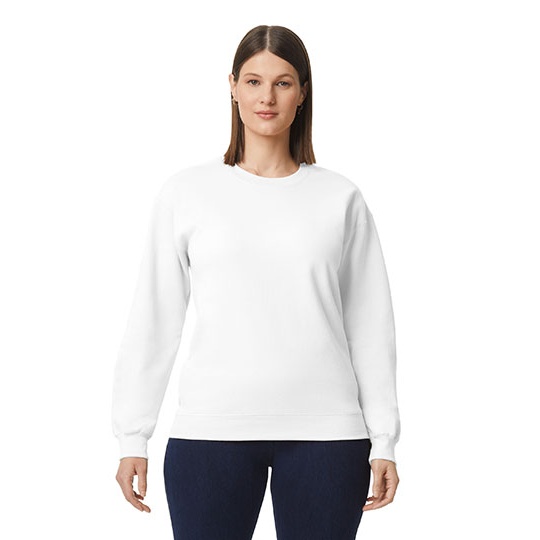 Bluza Klasyczna Unisex Bawelniana Szczotkowana GSF000 - White