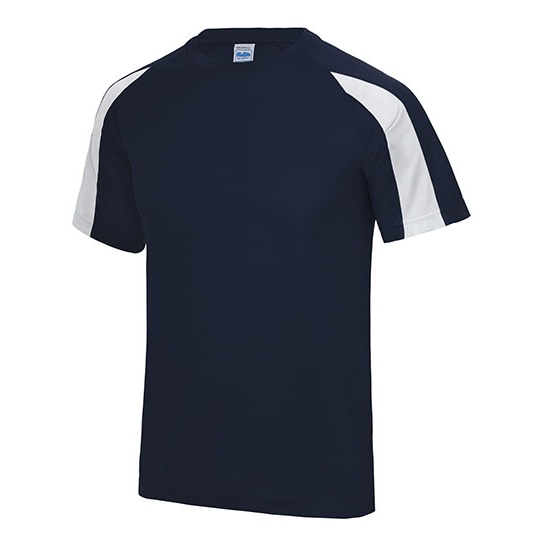 Koszulka Sportowa Klasyczna Poliester Odprowadzajaca Wilgoc JC003 - French Navy & Arctic White