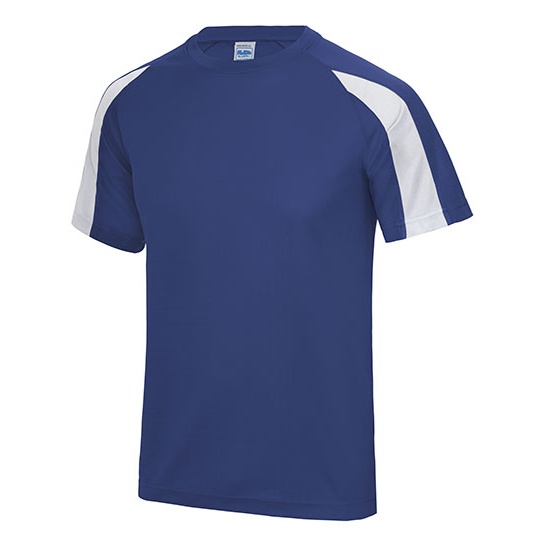 Koszulka Sportowa Klasyczna Poliester Odprowadzajaca Wilgoc JC003 - Royal Blue & Arctic White