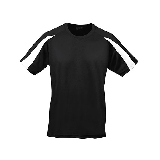 Koszulka Sportowa Klasyczna Poliester Odprowadzajaca Wilgoc JC003 - Jet Black & Arctic White