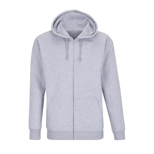 Bluza Rozpinana Unisex Bawełniana z Recyklingowanym Poliestrem L03812 - Grey Melange
