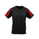 Koszulka Sportowa Klasyczna Poliester Odprowadzajaca Wilgoc JC003 - Jet Black & Fire Red