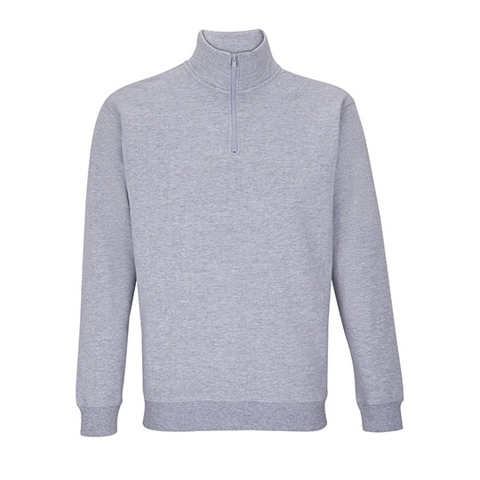 Bluza Unisex z Zamkiem 1 4 Recyklingowana L04234 - Grey Melange