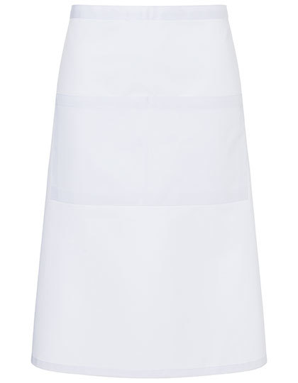 Fartuch Bistro Bardzo Duży Tkanina Diagonalna KY161 - White