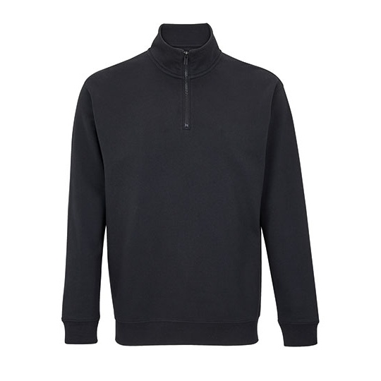 Bluza Unisex z Zamkiem 1 4 Recyklingowana L04234 - Black