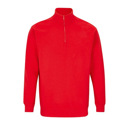 Bluza Unisex z Zamkiem 1 4 Recyklingowana L04234 - Bright Red