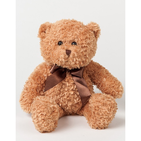 Pluszowy mis z kokarda MM03 - Light Brown