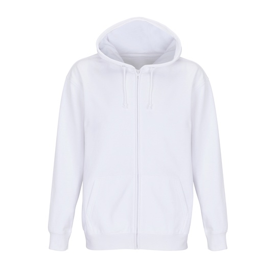 Bluza Rozpinana Unisex Bawelniana z Recyklingowanym Poliestrem L03812 - White