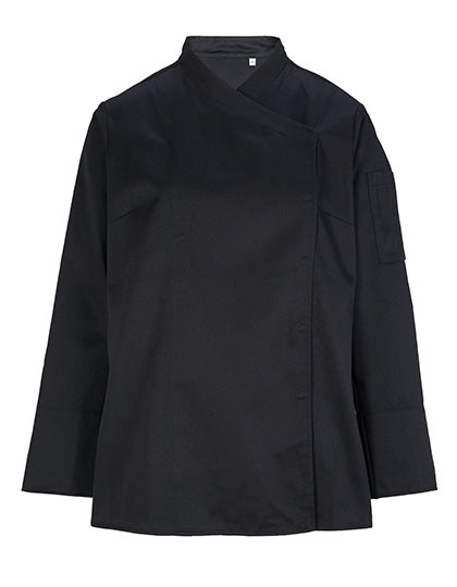 Damska bluza kucharska z długim rękawem NB4459 - Deep Black