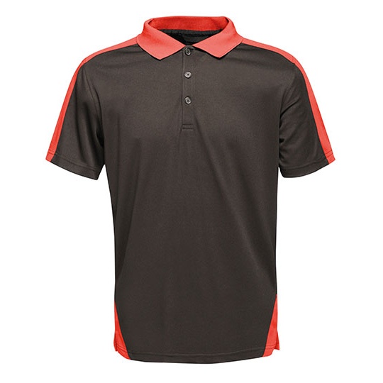Koszulka Polo Meska Szybkoschnaca Poliestrowa RG1740 - Black & Classic Red