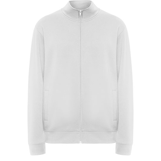 Bluza Zapinana z Kapturem ze Stójką Bawełniana Poliestrowa RY6439 - White 01