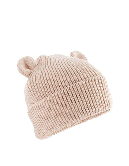 Czapka Dziecięca Beanie Bawełniana Z Uszami CB340A - Almond