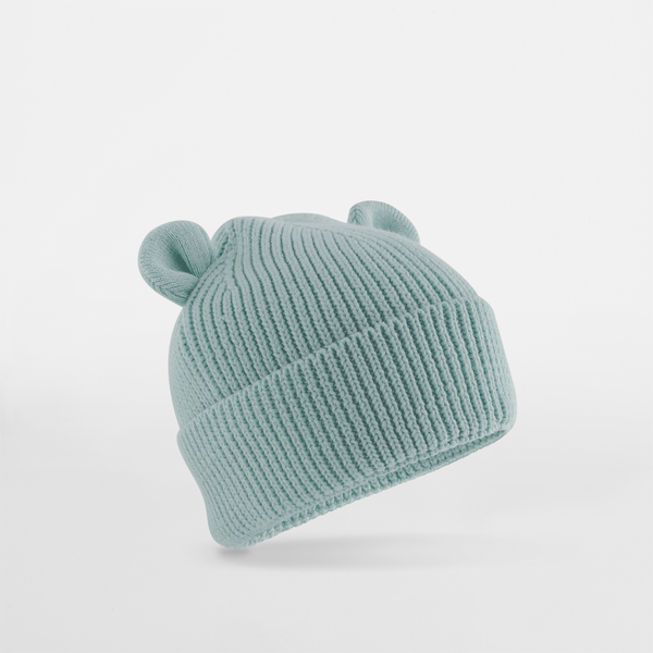 Czapka Dziecięca Beanie Bawełniana Z Uszami CB340A - Dusty Turquoise