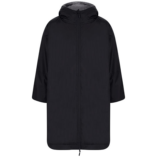 Plaszcz Oversize Wodoodporny Polar FH690 - Black & Grey (Solid)