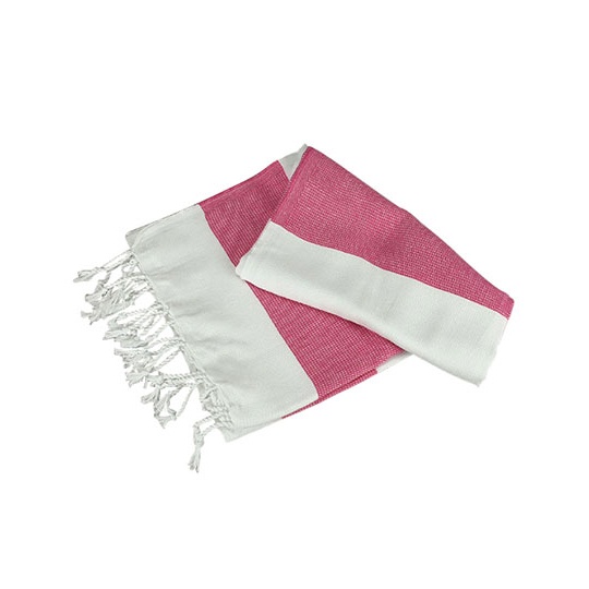 Ręcznik Hamam Bawełniany AR058 - White & Pink