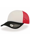 Czapka Trucker Snapback Poliestrowa Siateczkowa AT505 - White & Red & Black
