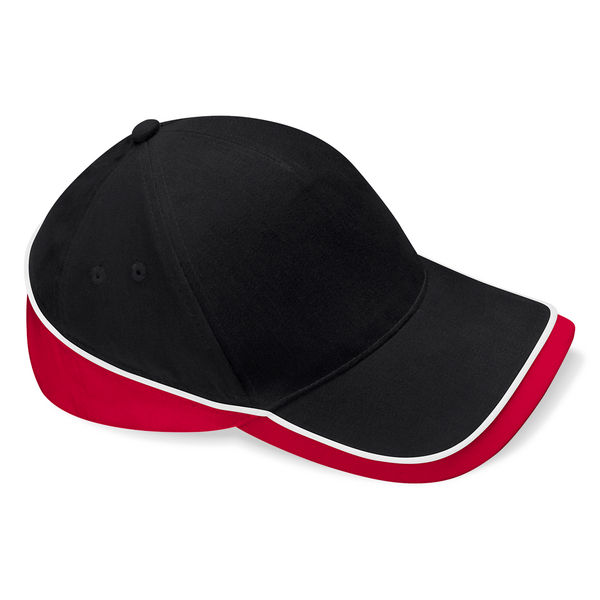 Czapka Pięciopanelowa Bawełniana Twill CB171 - Classic Red & Black & White