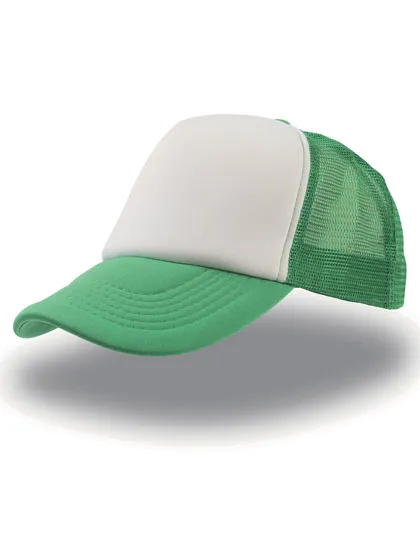 Czapka Trucker Snapback Poliestrowa Siateczkowa AT505 - White & Green & Green