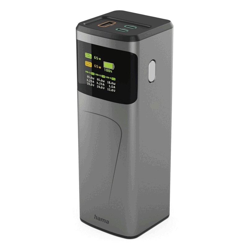 Power bank 20000 mAh Hama High Power 65W - grafitowy