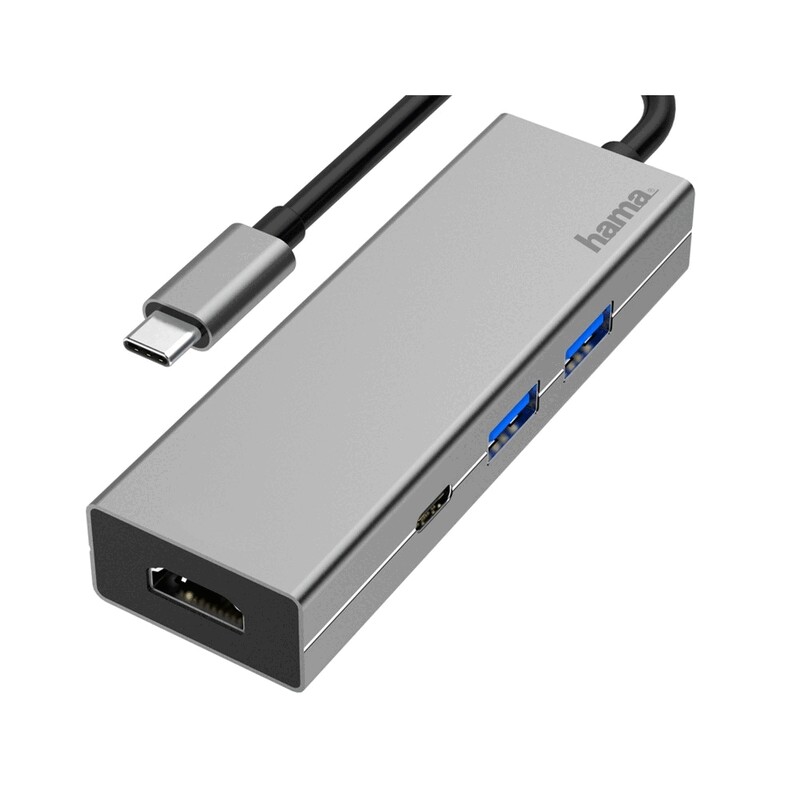 Hub USB, USB-C, HDMI Hama - szary