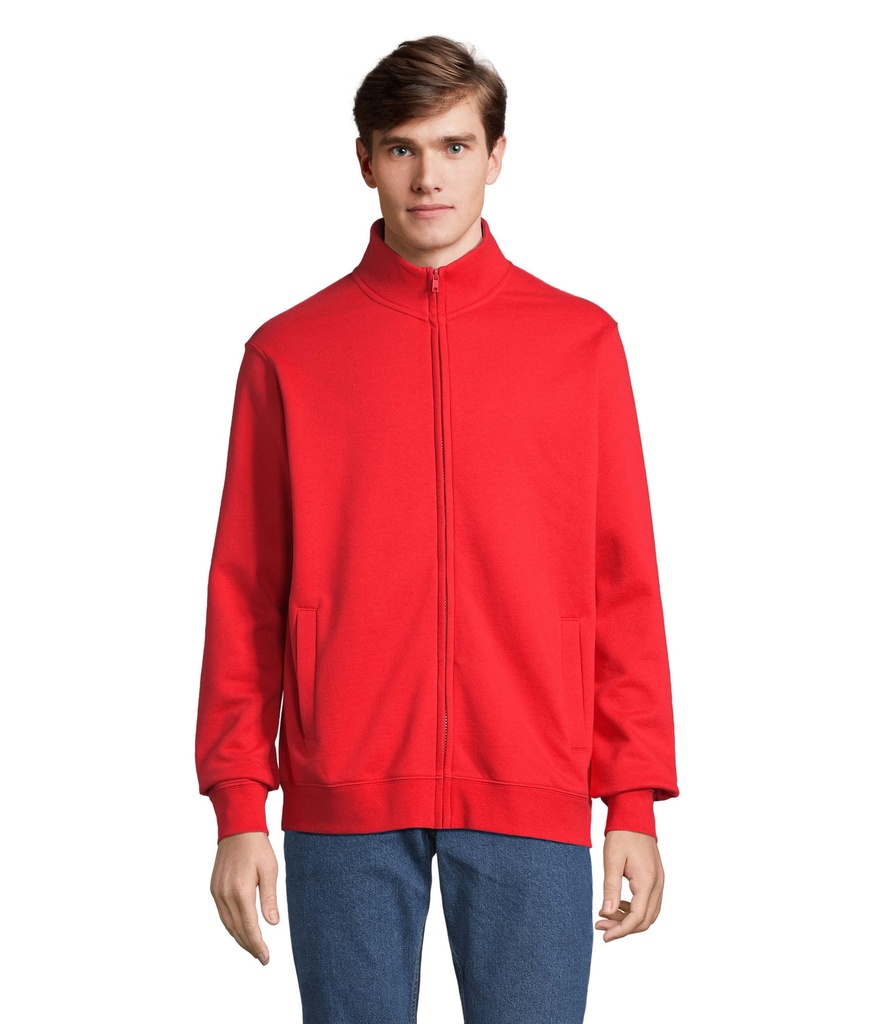 COOPER FULL ZIP SWEAT - bright rojo