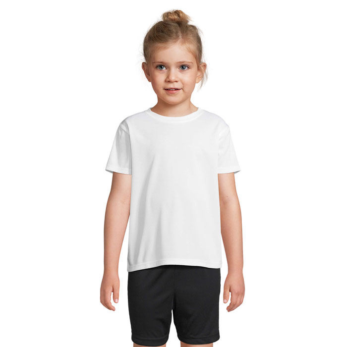 SPRINT KIDS SPORTS T-SHIRT - bialy