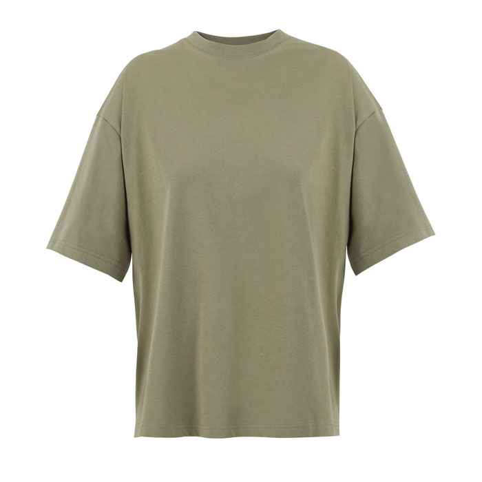 BOXY WOMEN T-SHIRT OVERSIZE - khaki