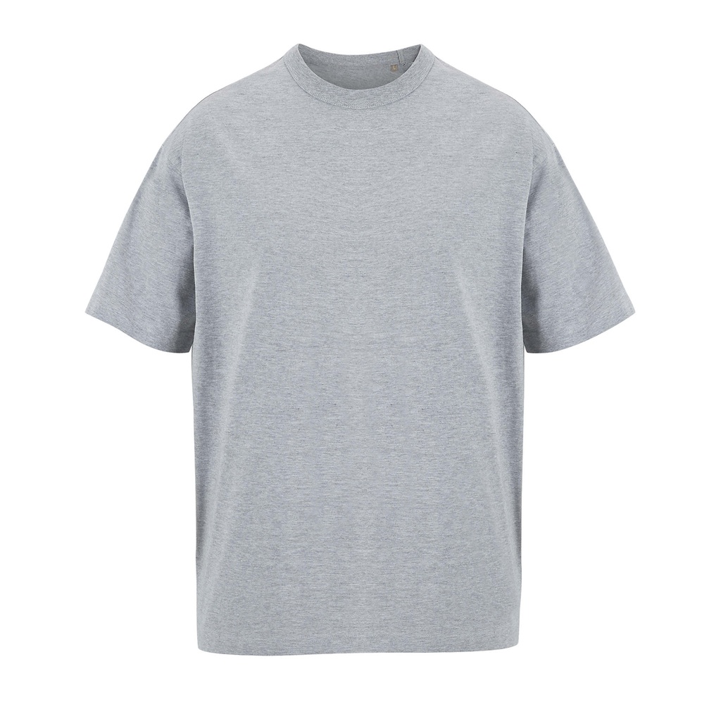 BOXY MEN T-SHIRT OVERSIZE - jasnoszary melanż