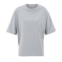 BOXY WOMEN T-SHIRT OVERSIZE S03807-DH - jasnoszary melanż
