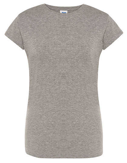 WYPRZEDAŻOWY Damski T-shirt Slim JHK240 - Grey Melange
