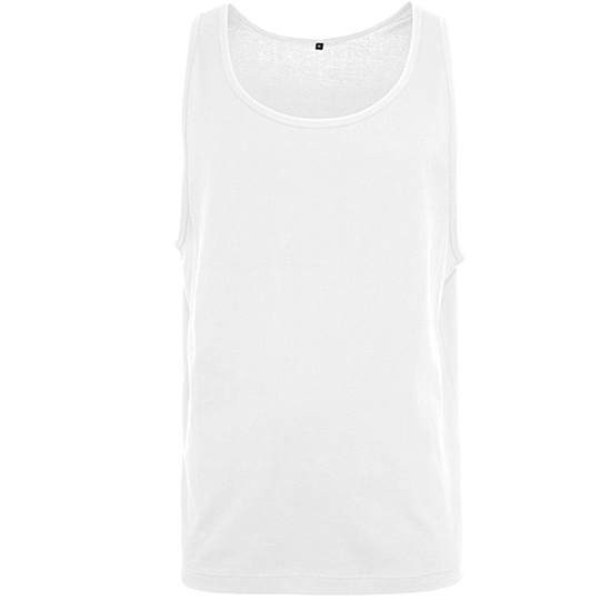 WYPRZEDAŻOWY Tank Top Meski Dlugi Klasyczny Bawelniano-Poliestrowy BY003 - White