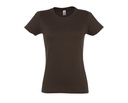 WYPRZEDAŻOWY T-shirt Damski Slim Bawelniany L191 - Chocolate