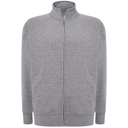 WYPRZEDAŻOWY Bluza Rozpinana Poliester Bawelna JHK401 - Grey Melange