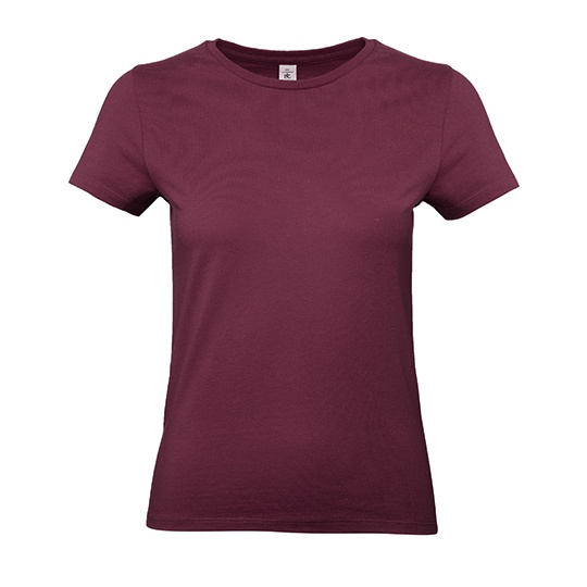 WYPRZEDAŻOWY Koszulka Damska Klasyczna Bawelna Ring-Spun BCTW04T - Burgundy
