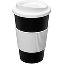 Kubek termiczny z serii Americano® o pojemności 350 ml z uchwytem 210002 - Czarno-biały