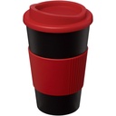 Kubek termiczny z serii Americano® o pojemności 350 ml z uchwytem 210002 - Czarno-czerwony