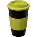 Kubek termiczny z serii Americano® o pojemności 350 ml z uchwytem 210002 - Czarno-limonkowy