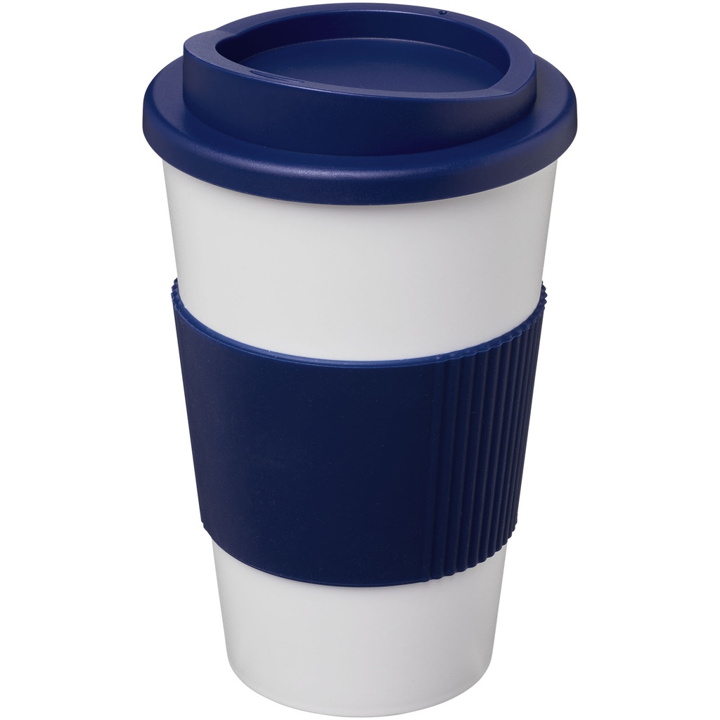 Kubek termiczny z serii Americano® o pojemności 350 ml z uchwytem 210002 - Biało-niebieski