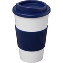 Kubek termiczny z serii Americano® o pojemności 350 ml z uchwytem 210002 - Biało-niebieski