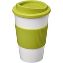 Kubek termiczny z serii Americano® o pojemności 350 ml z uchwytem 210002 - Biało-limonkowy
