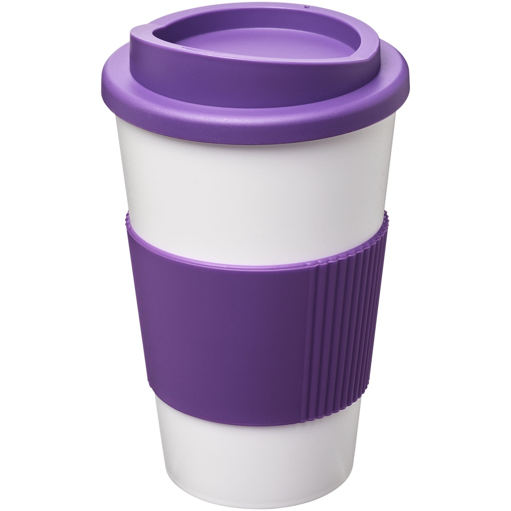 Kubek termiczny z serii Americano® o pojemności 350 ml z uchwytem 210002 - Biało-fioletowy