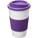 Kubek termiczny z serii Americano® o pojemności 350 ml z uchwytem 210002 - Biało-fioletowy