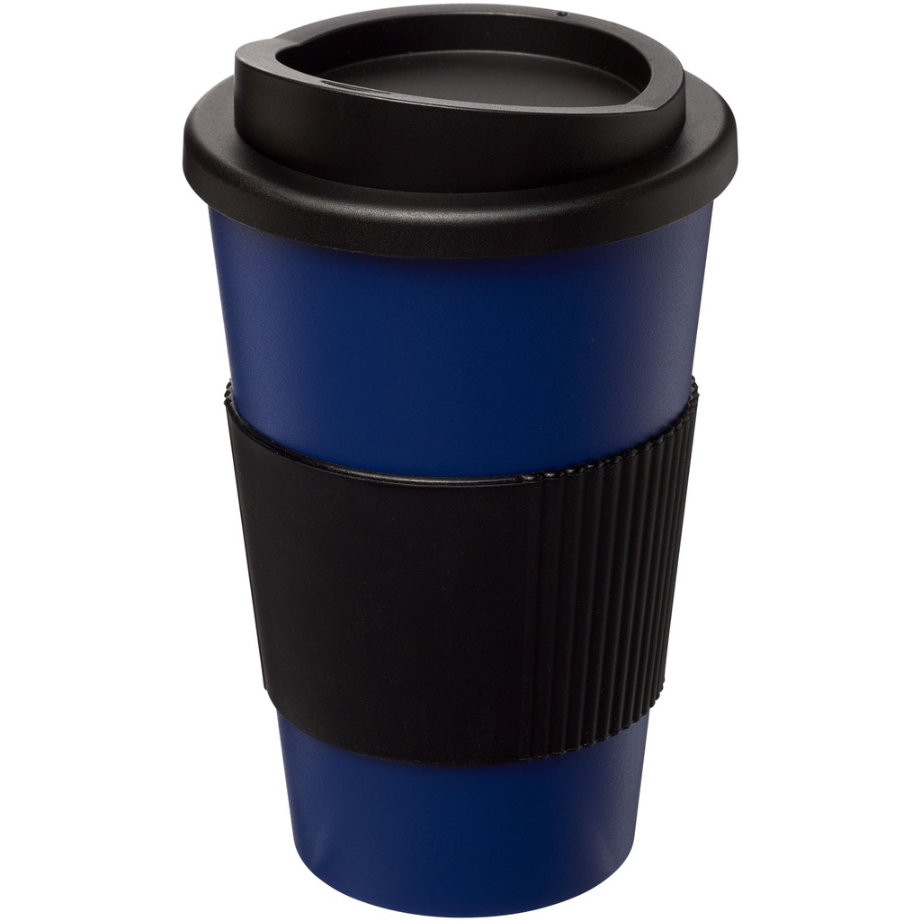Kubek termiczny z serii Americano® o pojemności 350 ml z uchwytem 210002 - Niebiesko-czarny