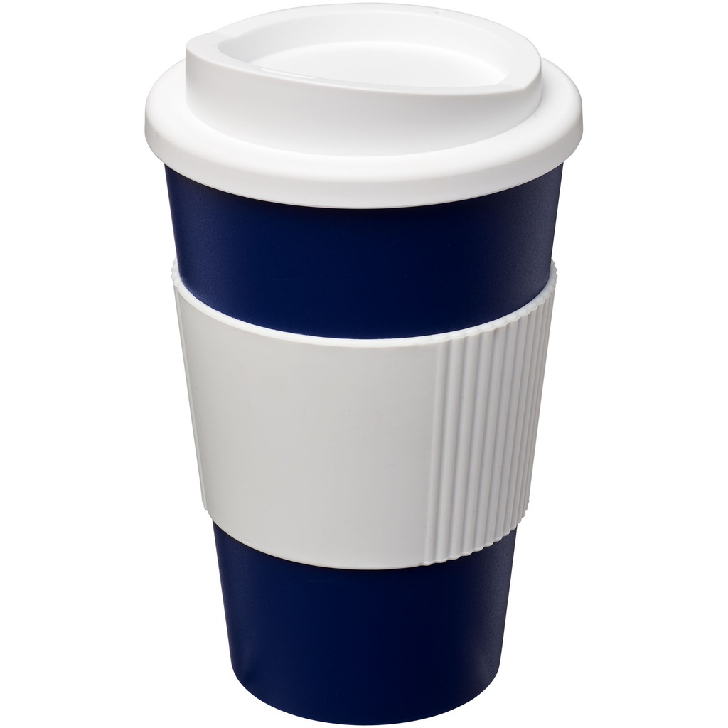 Kubek termiczny z serii Americano® o pojemności 350 ml z uchwytem 210002 - Niebiesko-biały